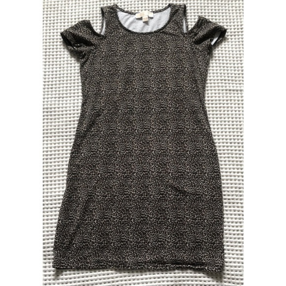 Michael Kors dress cold shoulder cheetah print size S